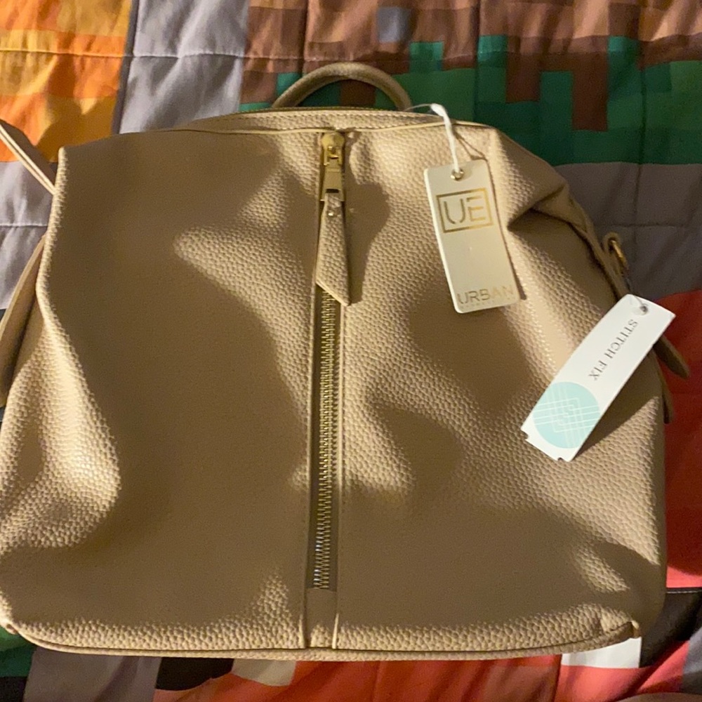 Tan backpack  purse